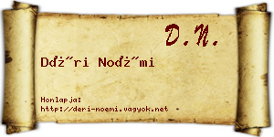Déri Noémi névjegykártya