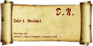 Déri Noémi névjegykártya